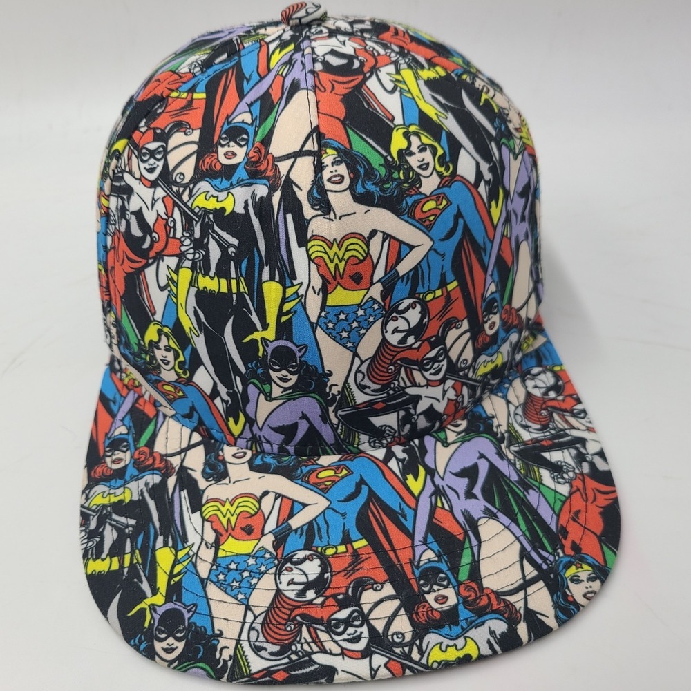 DC Comics Hat Snapback All Over Print‎ Women Superhero Characters Cartoon Adult